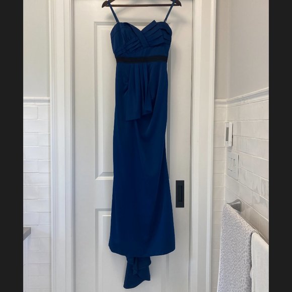 BCBGMaxAzria Deep Blue Floor Length Dress - Picture 3 of 10
